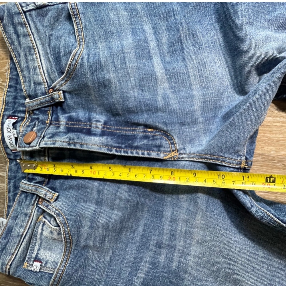Dear John Jeans Womens 27 Blue Distressed Straight Leg High Rise Denim Pants - Picture 4 of 8